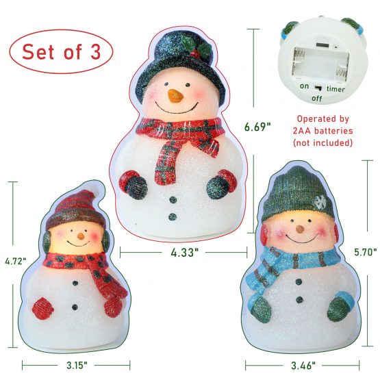 Christmas Snowman Carving Crafts Real Wax LED Candles for Bedroom Party  Holiday Decor, Set of 3 - LED Flame-less Candles, Moving Flame Candles,  Perfect for Your Home Decorations
