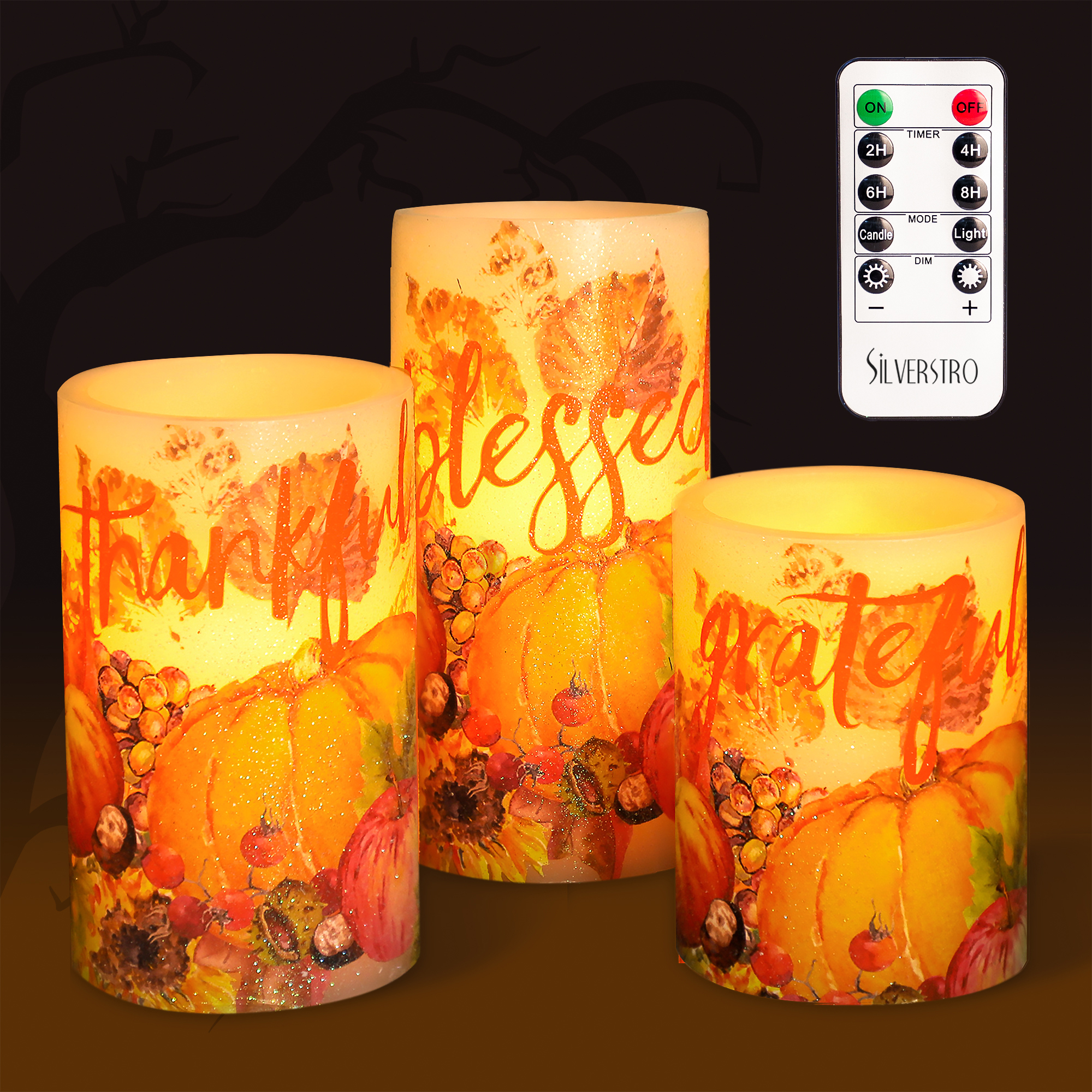 Autumn Harvest Maple Leaf Pumpkin Real Wax Flickering LED Candles for  Thanksgiving Halloween Fall Decor, Set of 3 - LED Flame-less Candles,  Moving Flame Candles, Perfect for Your Home Decorations